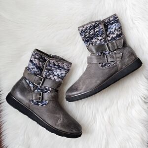 Bionica Nordic Boots | Size 10M | Leather & Knit Buckle Mid-Calf Women's Boots